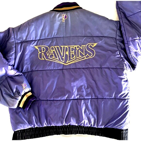 Vintage Men’s 1990’s Pro Player Baltimore Ravens Quilted Reversible Jacket XL - Picture 8 of 15